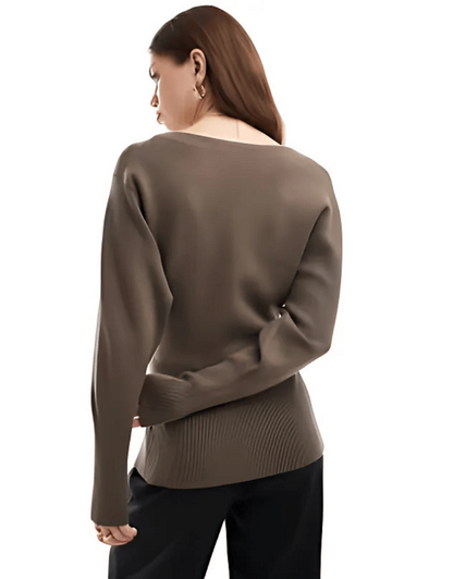 Ribbad cardigan med knappar