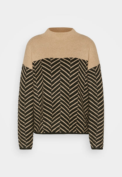 Heather - Turtleneck Trui med Chevronpatroon