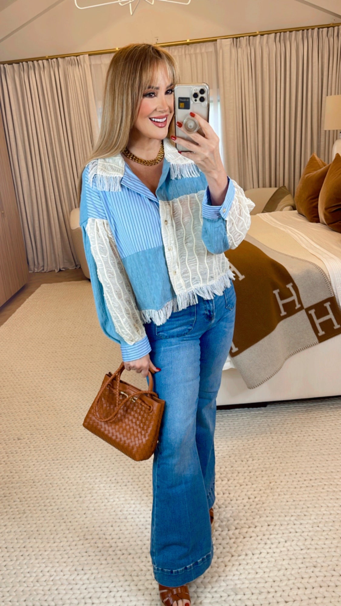 Burgani - Vävd Crossbody-Väska