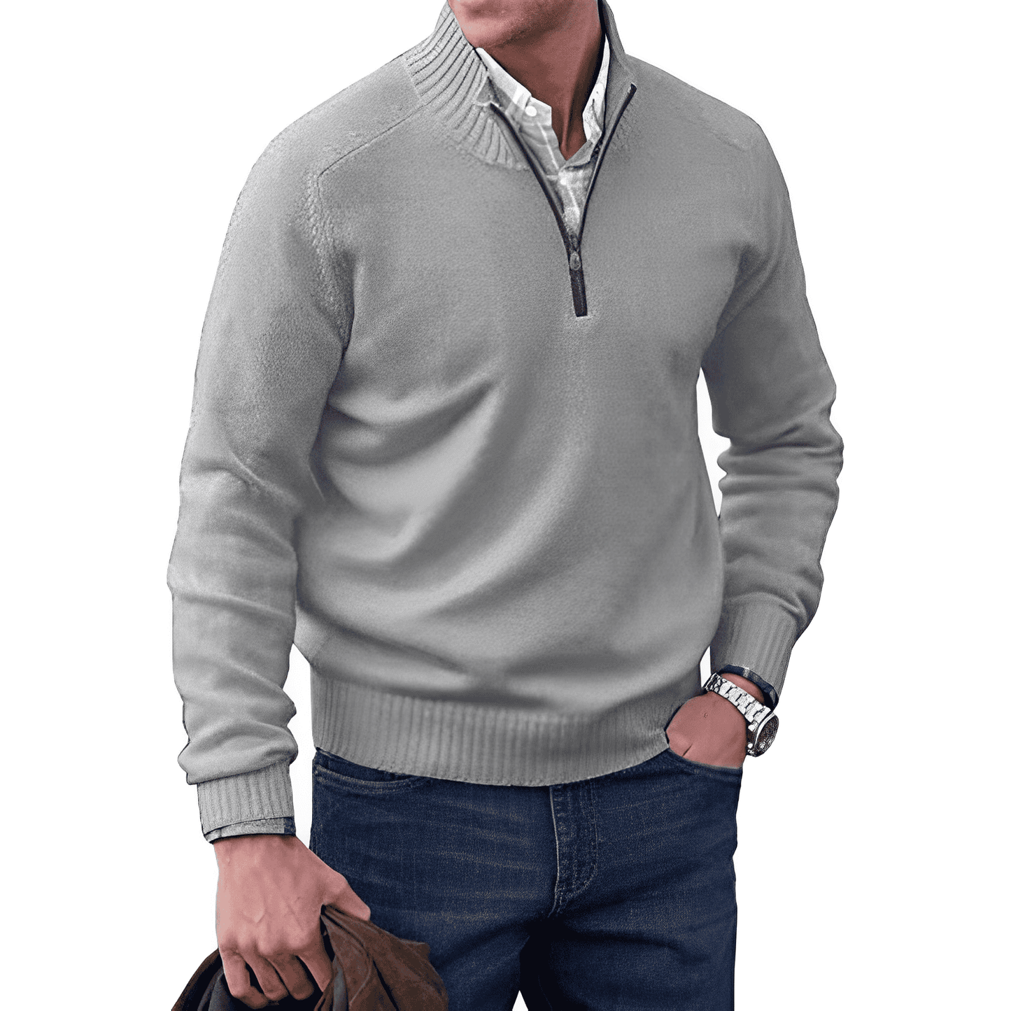 IKON™ - Kashmir look tröja med dragkedja