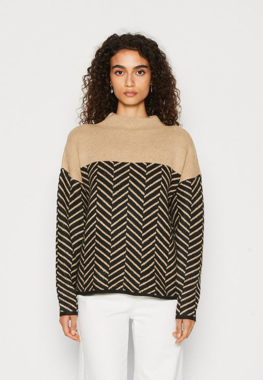 Heather - Turtleneck Trui med Chevronpatroon