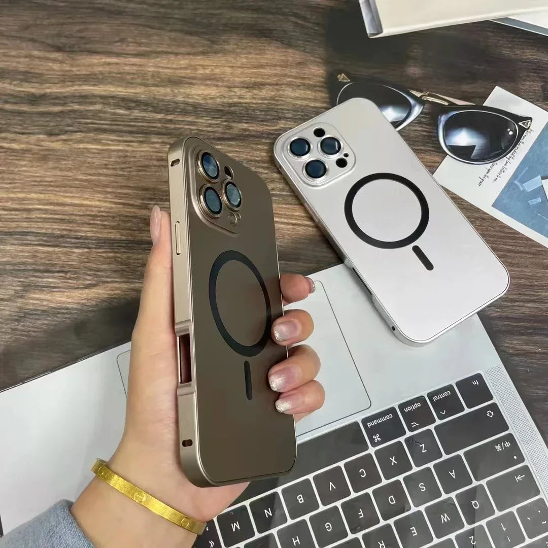 Enkel magnetisk mobilskal i metall för iPhone