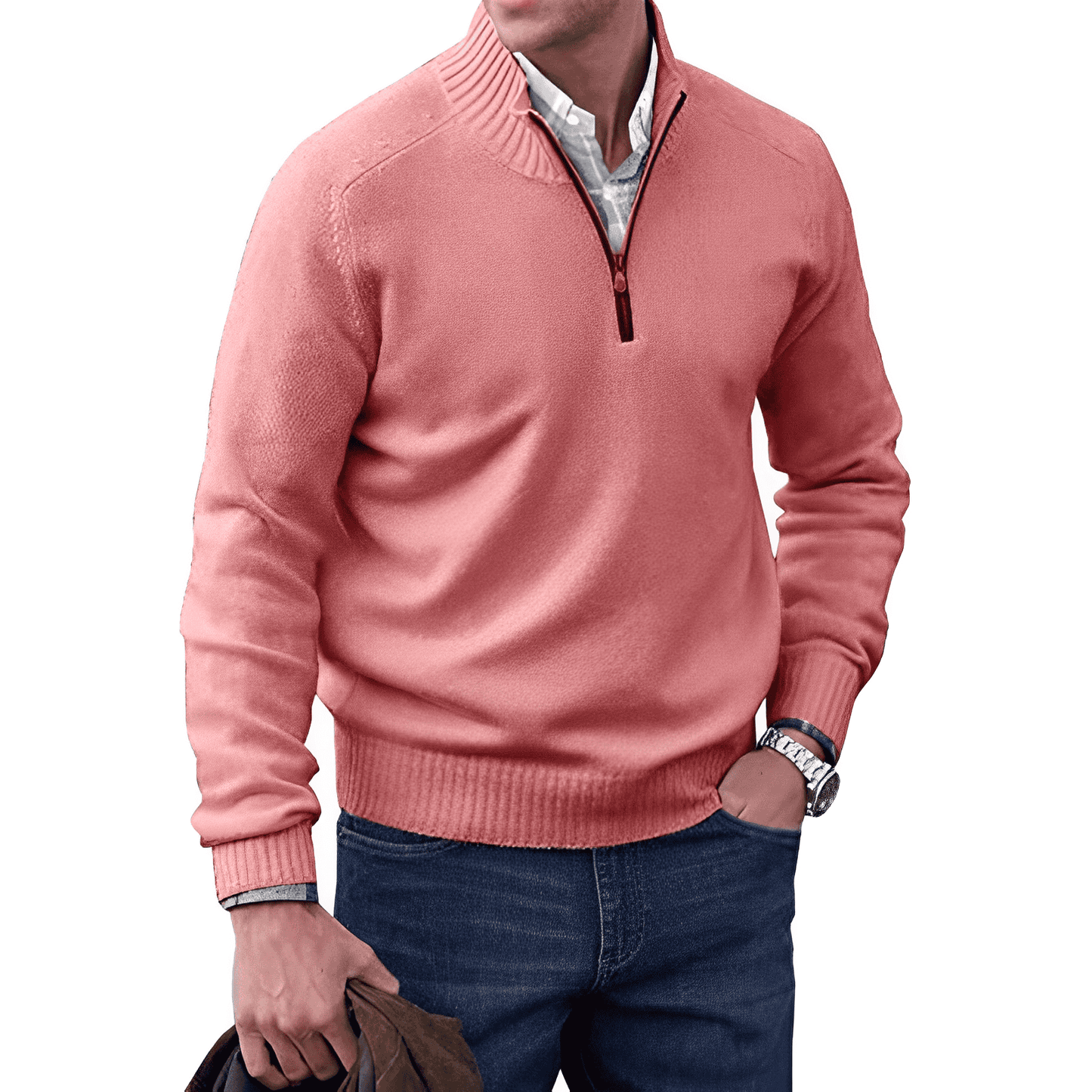 IKON™ - Kashmir look tröja med dragkedja
