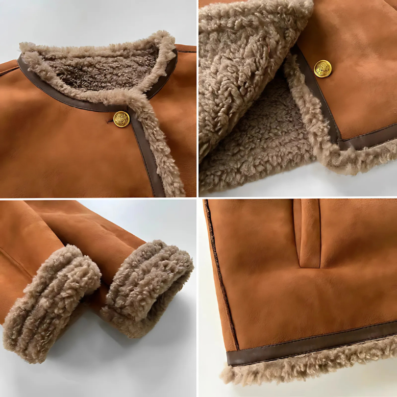 Aurèle™ – Elegant shearlingjacka med knappar