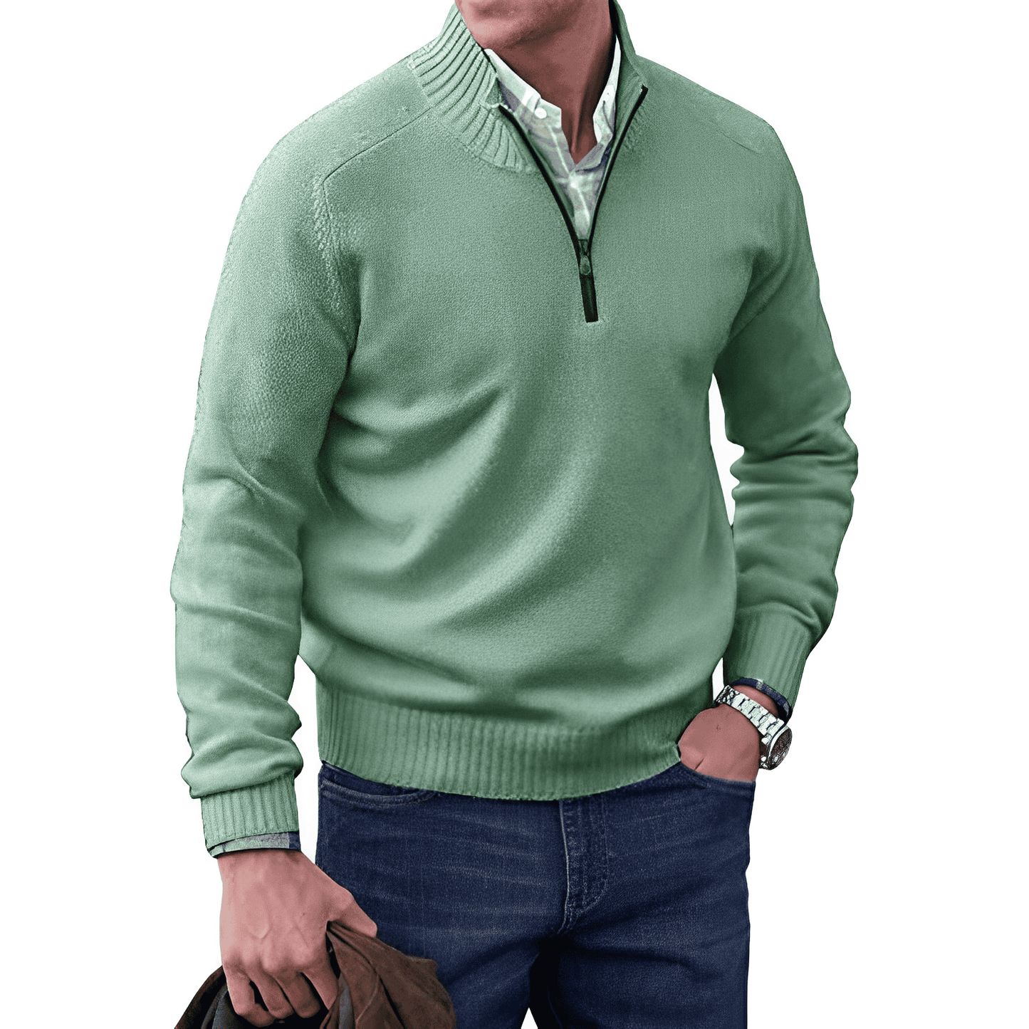 IKON™ - Kashmir look tröja med dragkedja