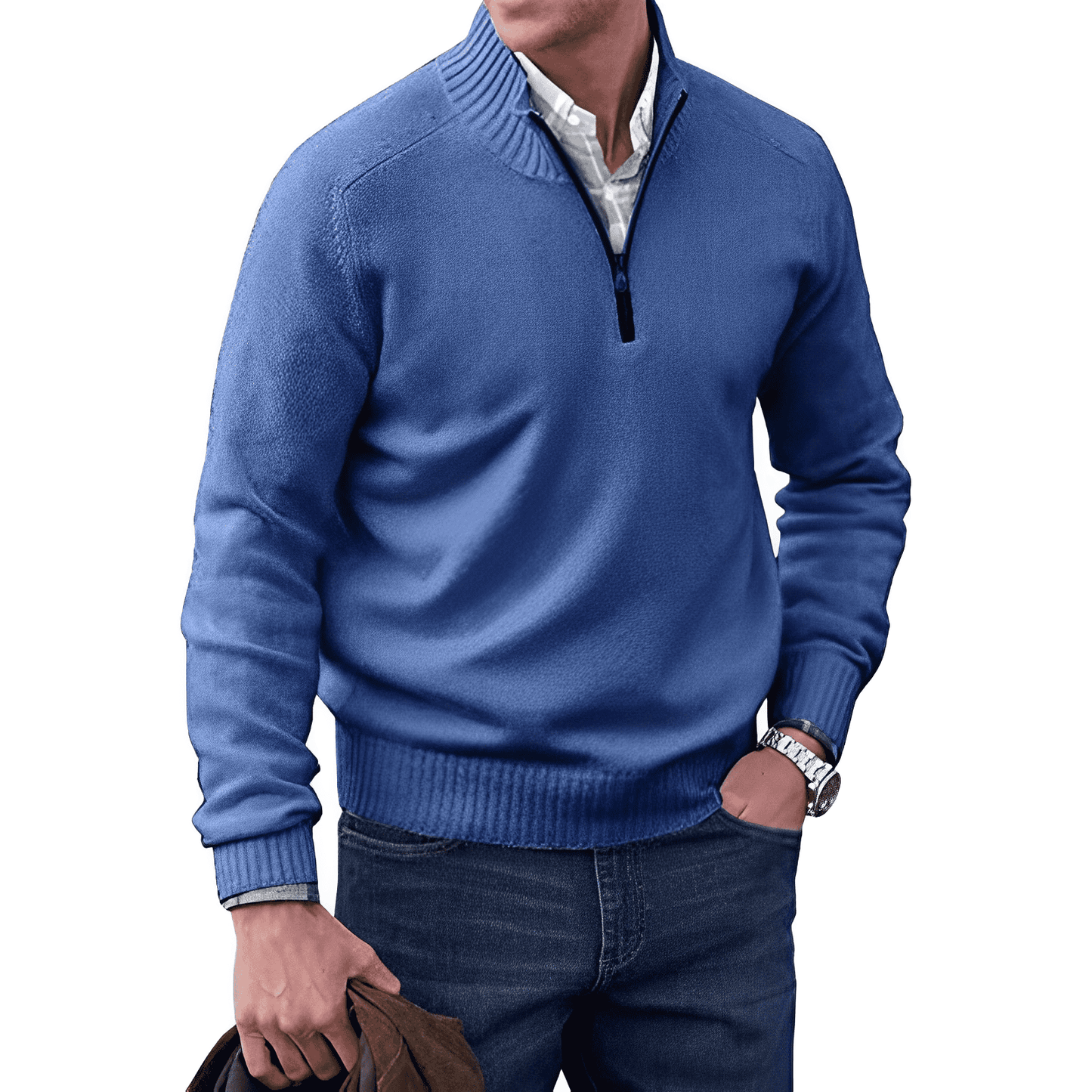 IKON™ - Kashmir look tröja med dragkedja