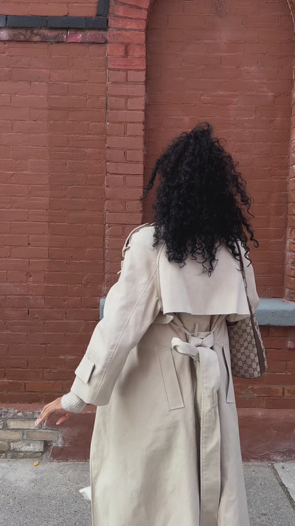 Trench Coat in Cream Faux