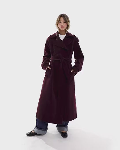 Trench Coat i Vinröd