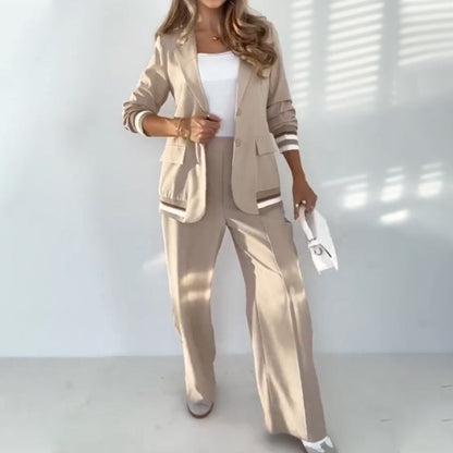 Avslappnat beige Tvådelat set för Damer
